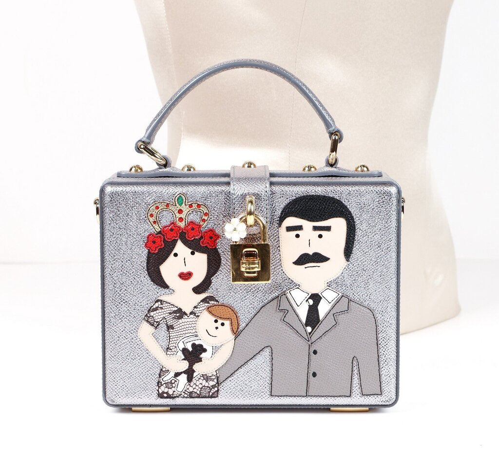 Sicilian Family Metallic Calfskin Crossbody Bag
