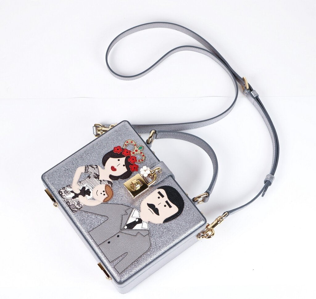 Sicilian Family Metallic Calfskin Crossbody Bag