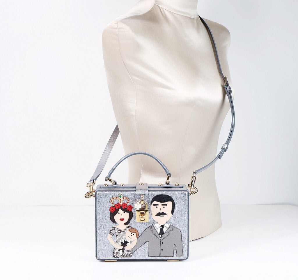 Sicilian Family Metallic Calfskin Crossbody Bag