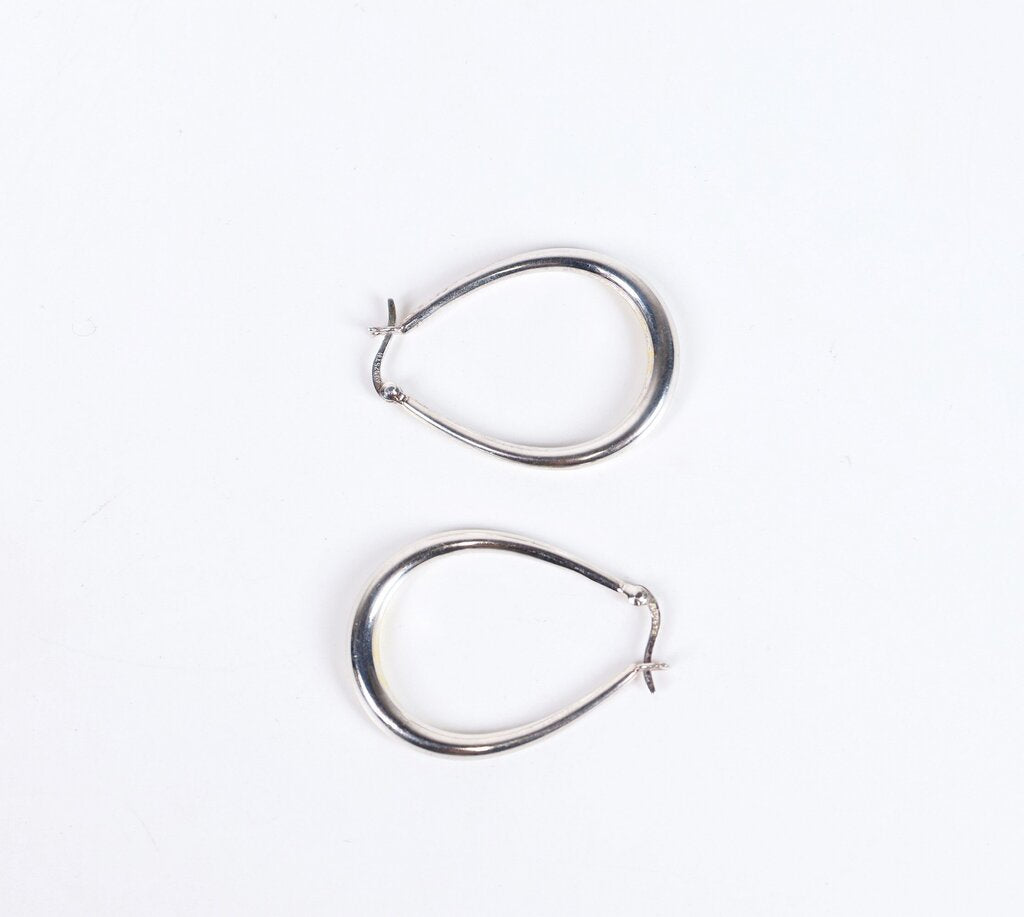 Sterling Oval Hoop Earrings