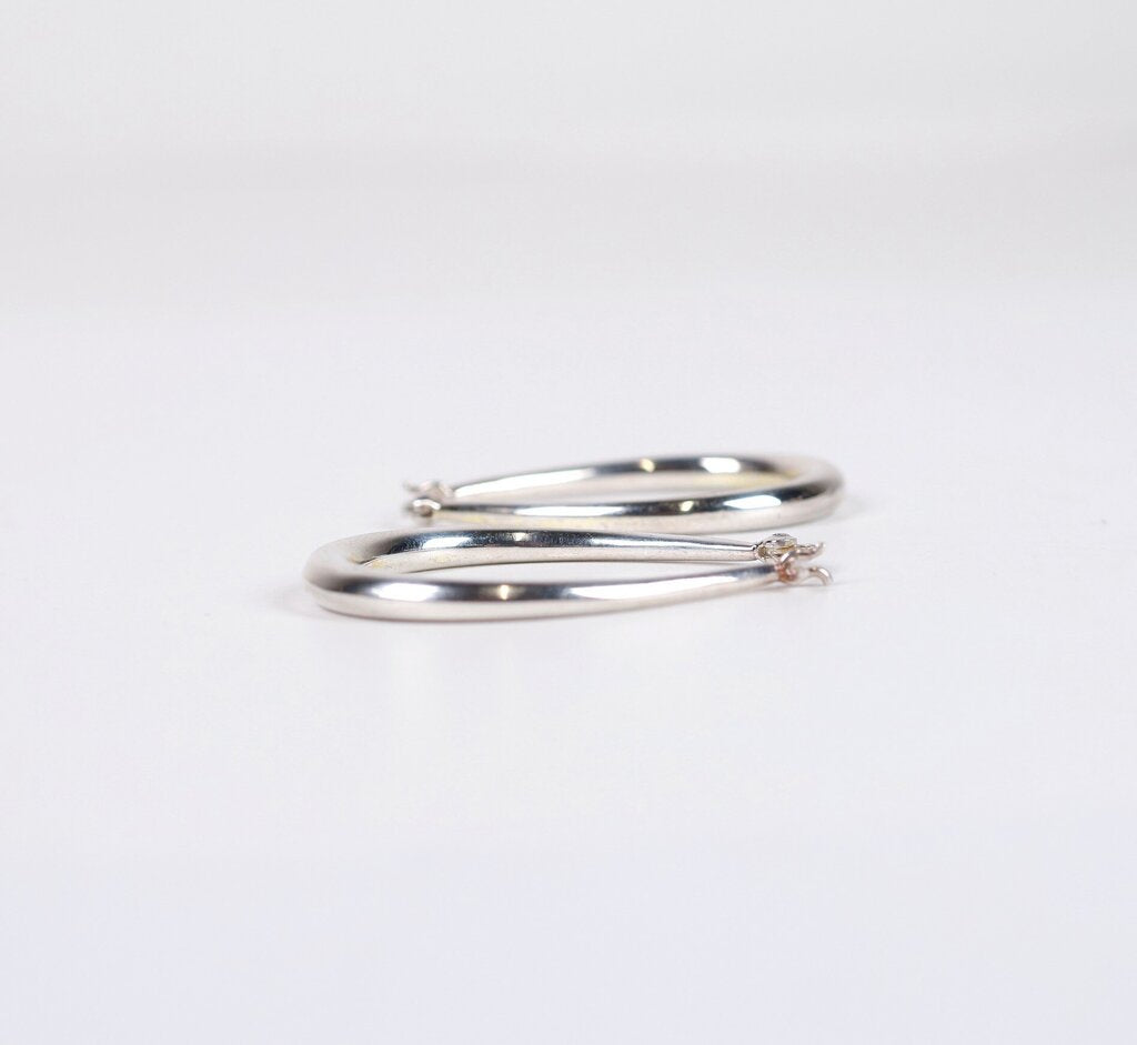 Sterling Oval Hoop Earrings