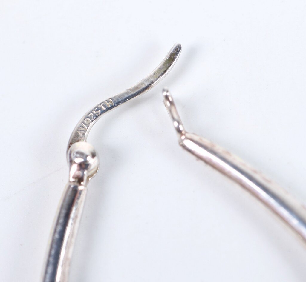 Sterling Oval Hoop Earrings