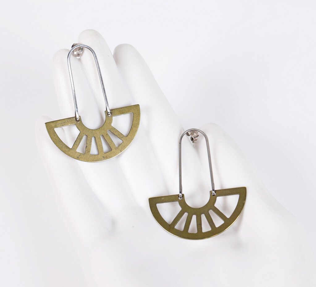 Sterling and Brass 'Coro' Earrings