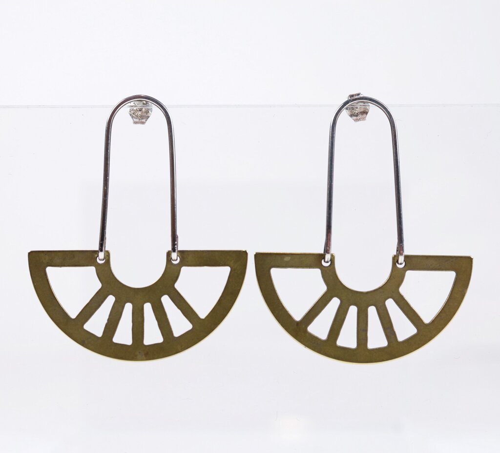 Sterling and Brass 'Coro' Earrings