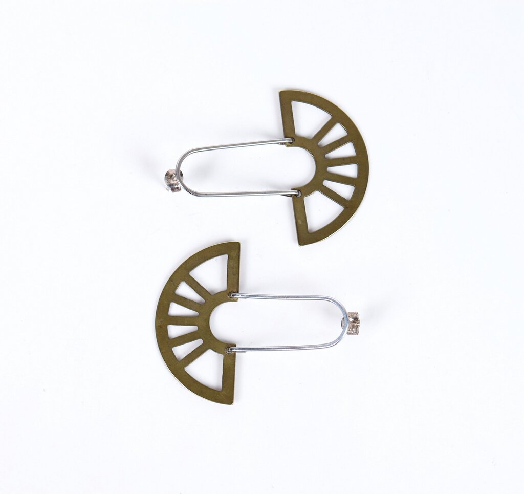 Sterling and Brass 'Coro' Earrings