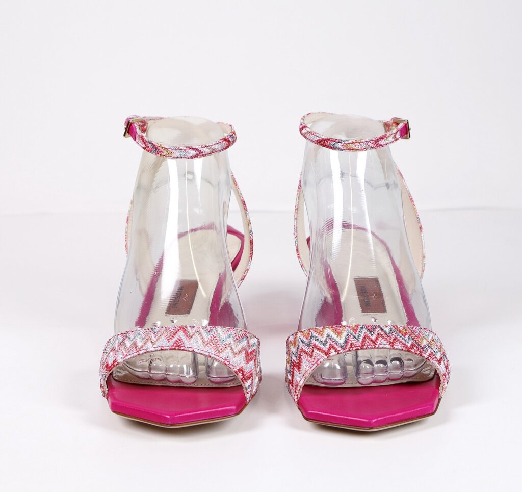 (38/8) Pink Zigzag with Lurex Heel Sandal