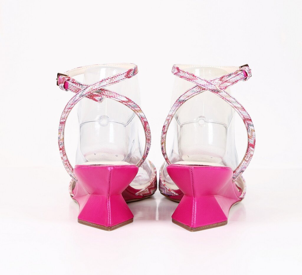 (38/8) Pink Zigzag with Lurex Heel Sandal