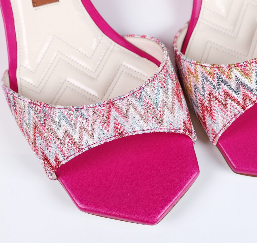 (38/8) Pink Zigzag with Lurex Heel Sandal