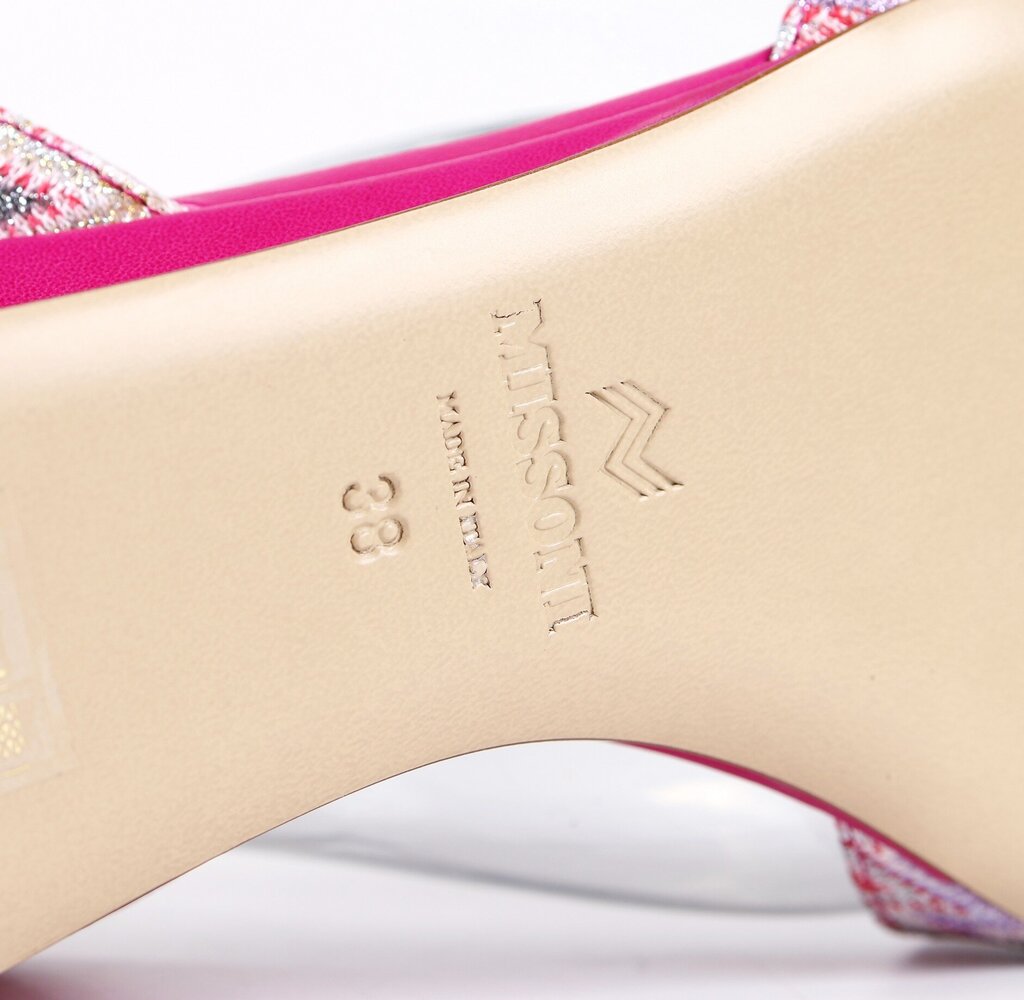 (38/8) Pink Zigzag with Lurex Heel Sandal