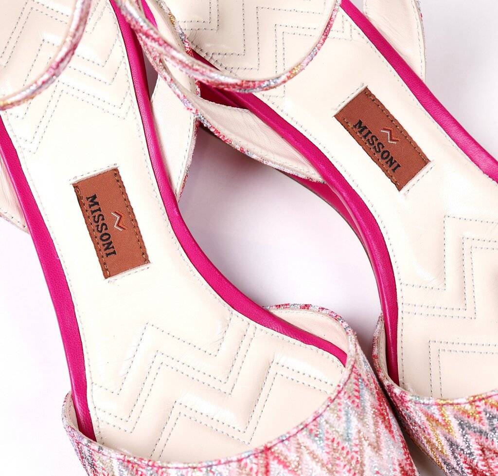 (38/8) Pink Zigzag with Lurex Heel Sandal