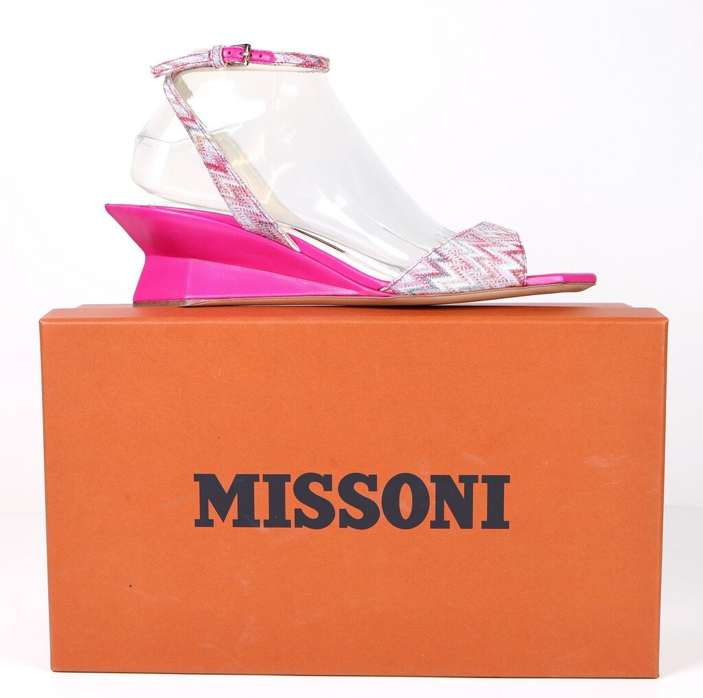 (38/8) Pink Zigzag with Lurex Heel Sandal