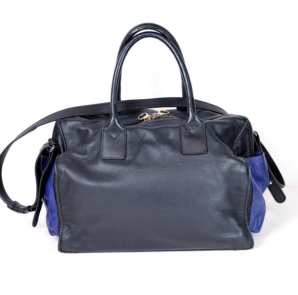 Black/RoyalCream Two Way Zip Tote