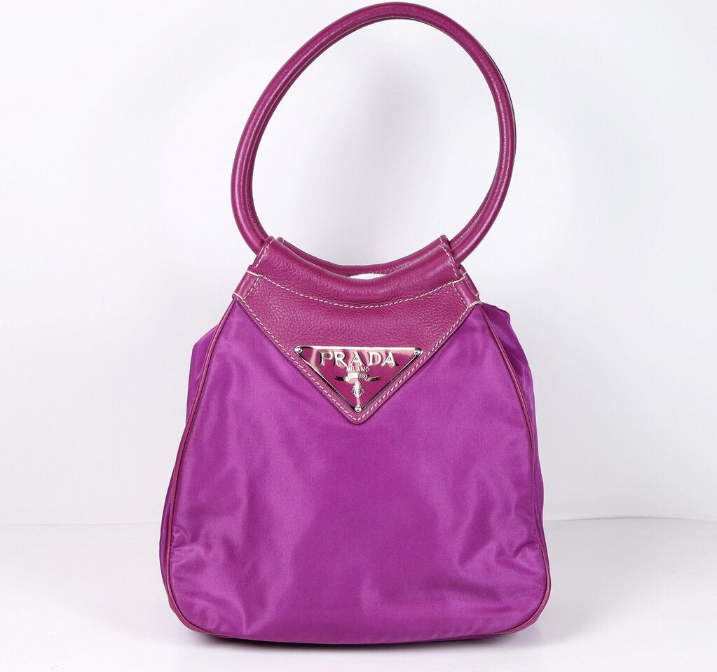 Magenta Ring Handle Shoulder Bag