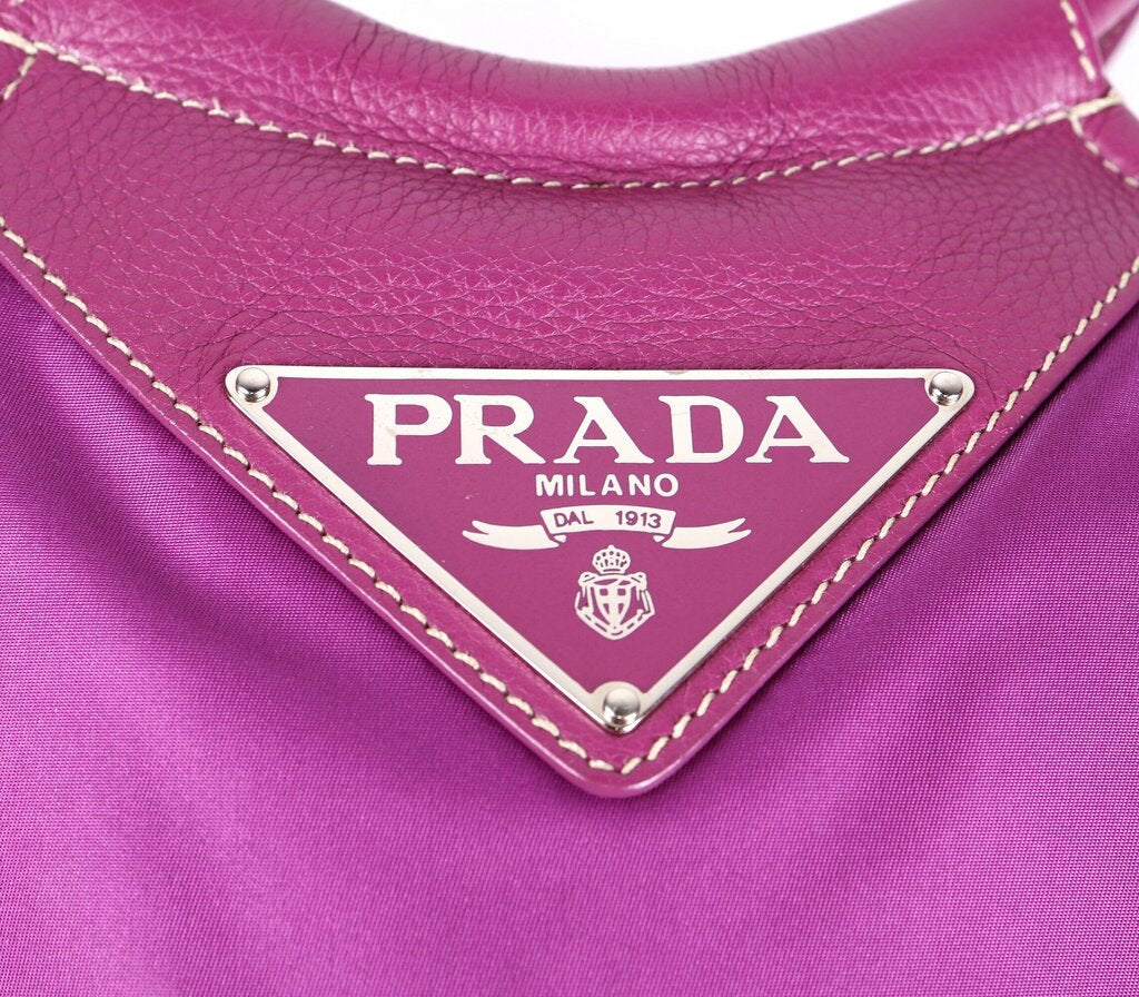 Magenta Ring Handle Shoulder Bag