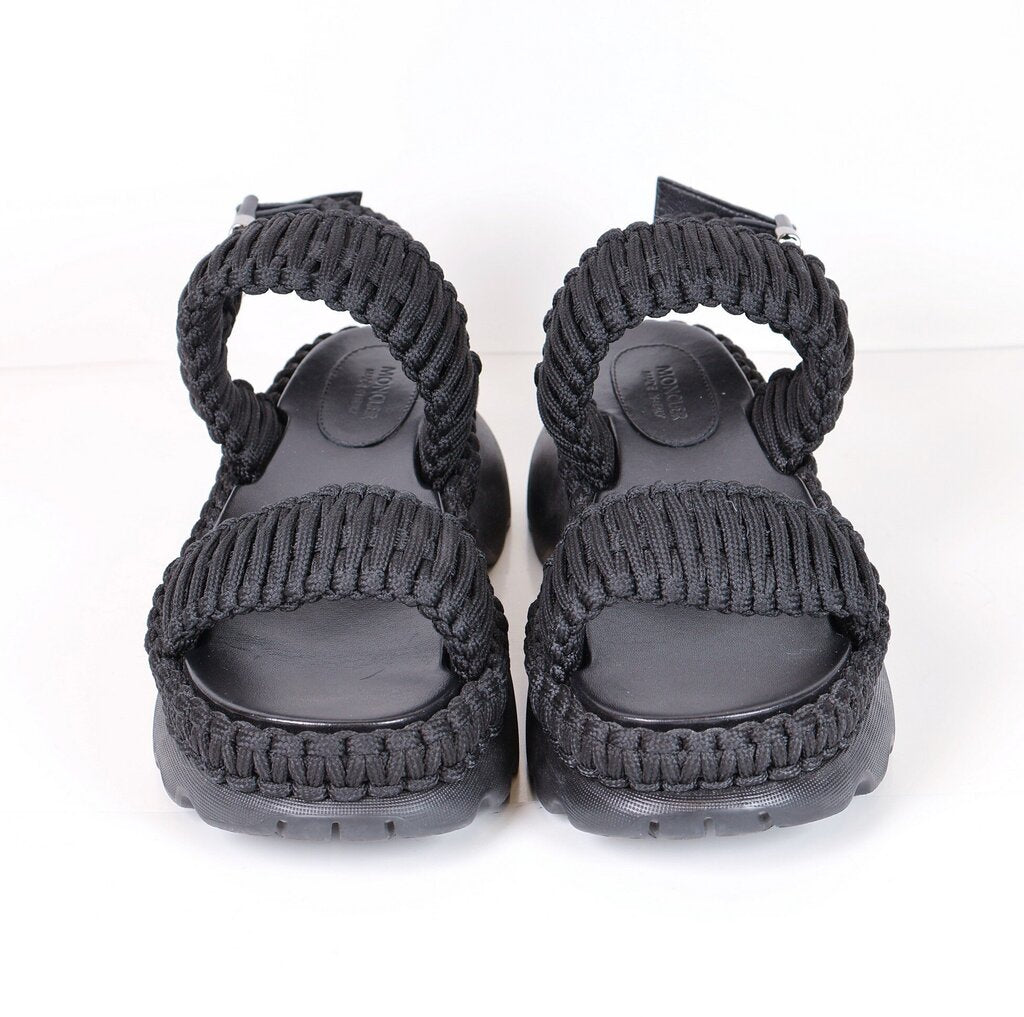 Black Woven Rubber Platform Sandal (7)