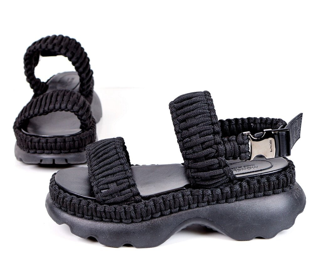 Black Woven Rubber Platform Sandal (7)