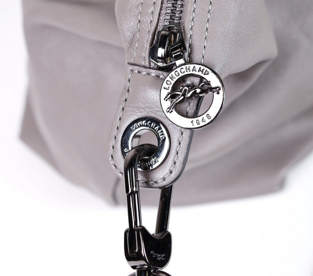 Grey Leather 'Le Pliage Cuir' Tote
