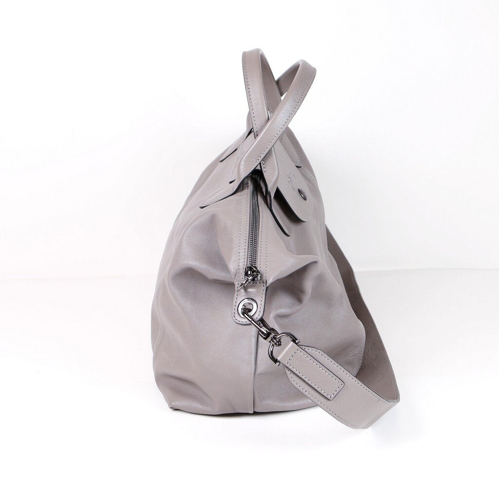 Grey Leather 'Le Pliage Cuir' Tote