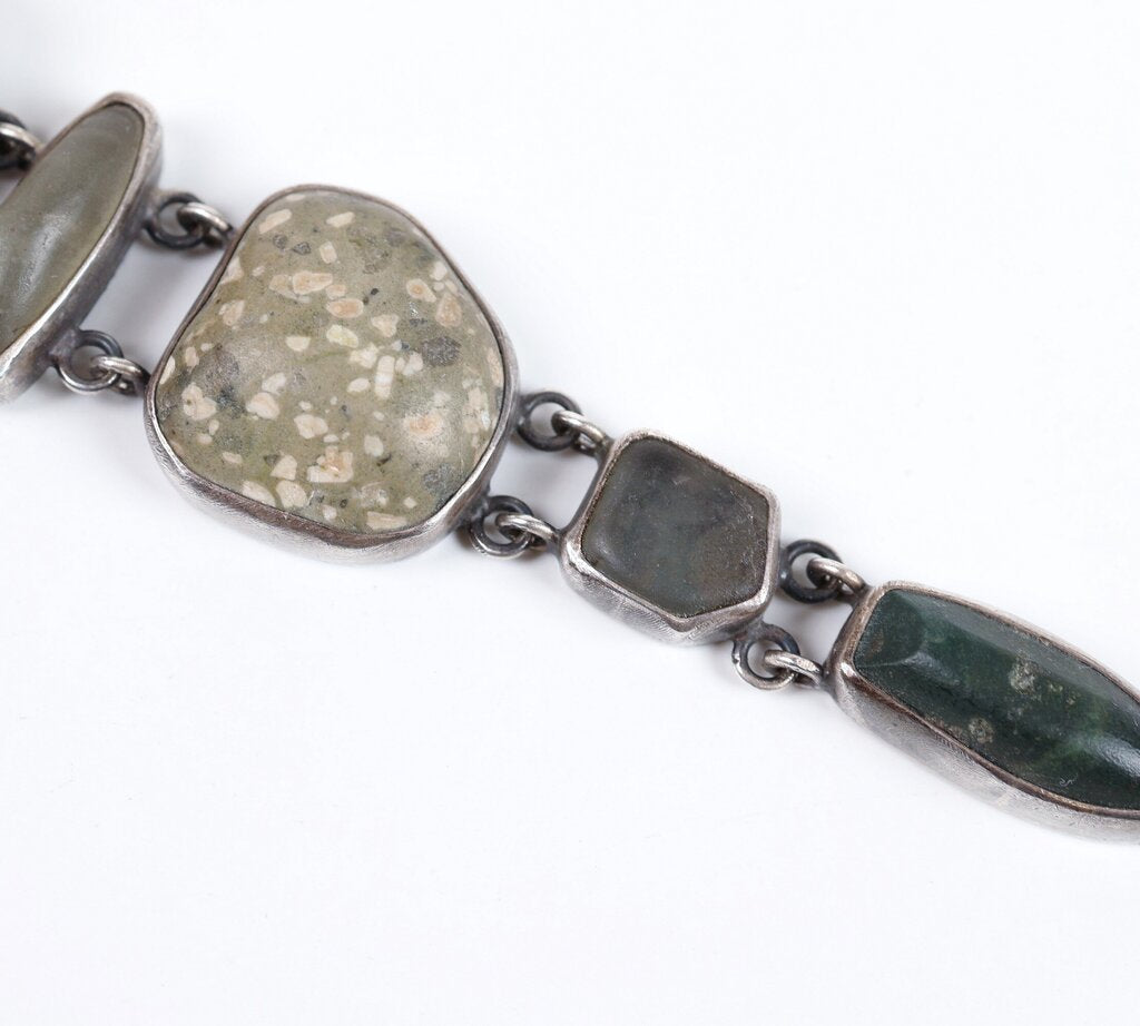 'XL River Rock' Bezel Link Bracelet