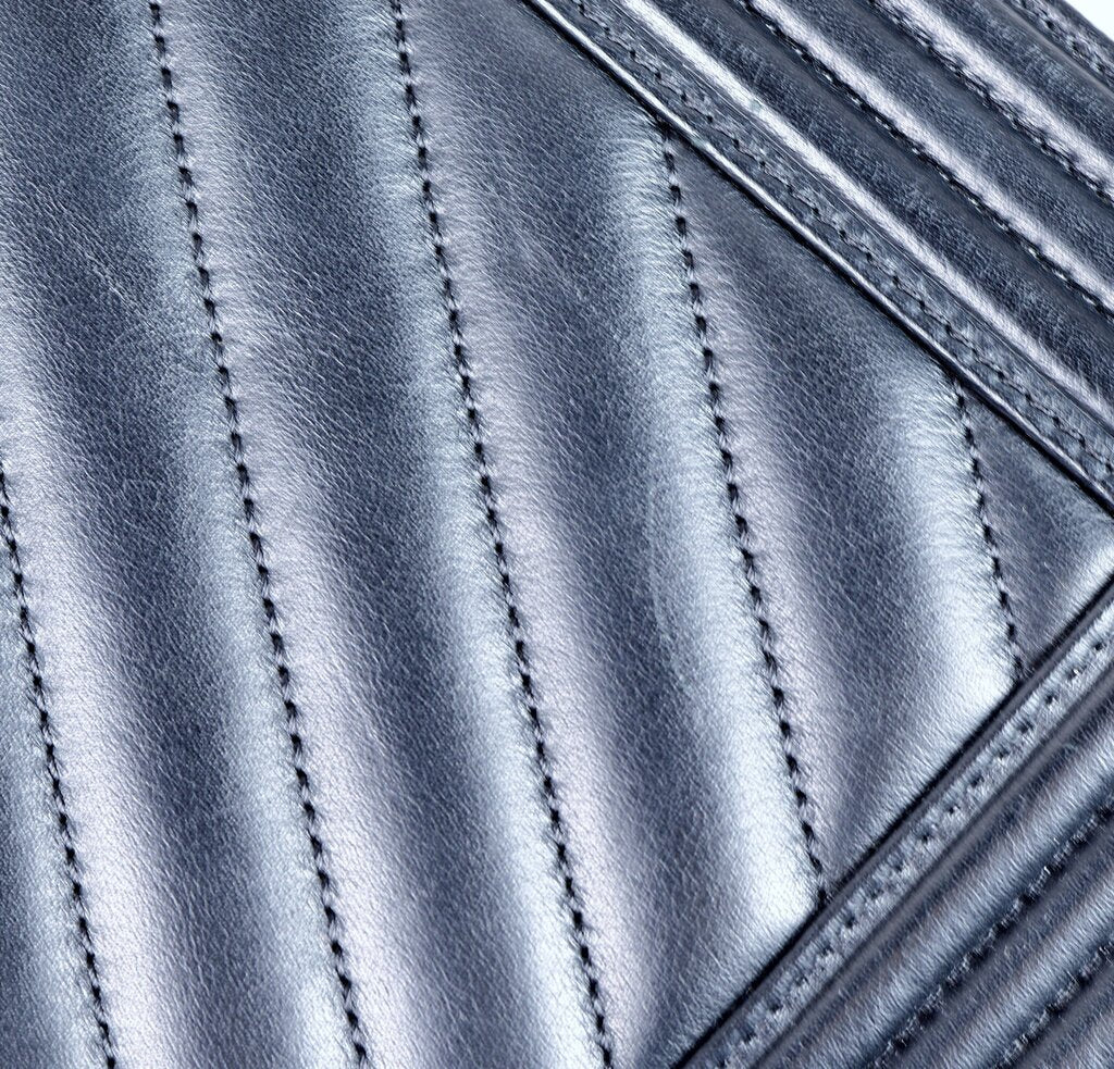 Black Lambskin Chevron Leather 'Boy Bag'