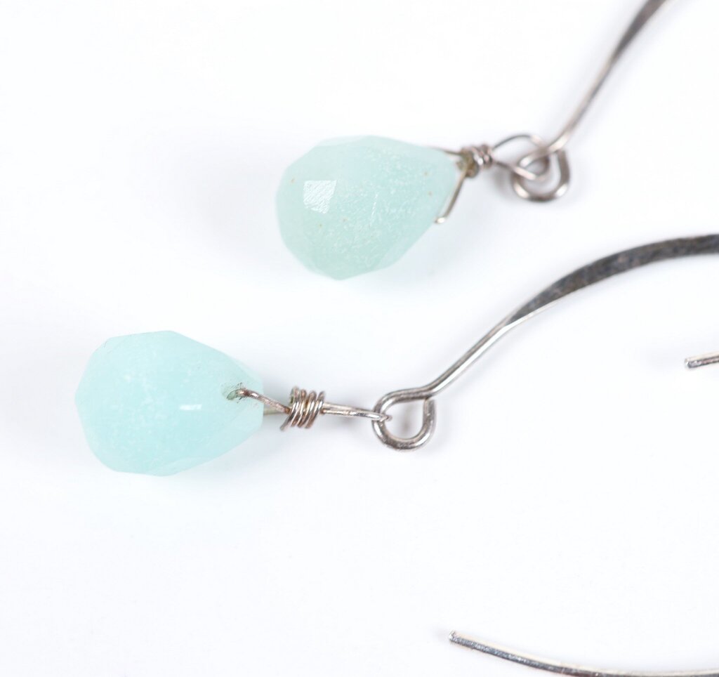 Sterling and Chrysophrase Earrings