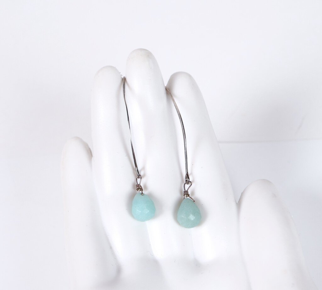 Sterling and Chrysophrase Earrings