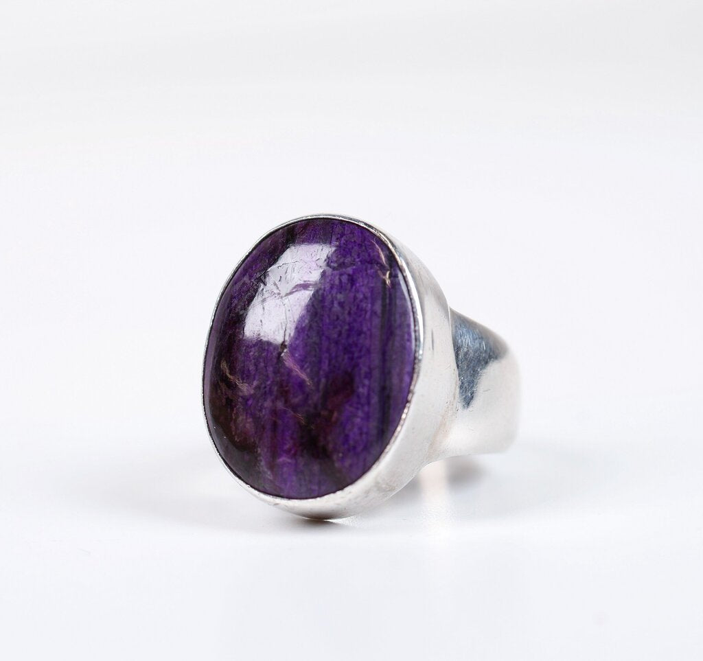 Sterling and Charoite Ring (8.5)