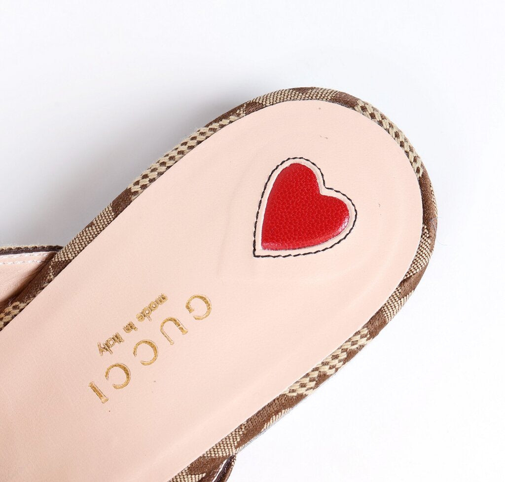 Monogram Mules with Heart Heel (38/8)