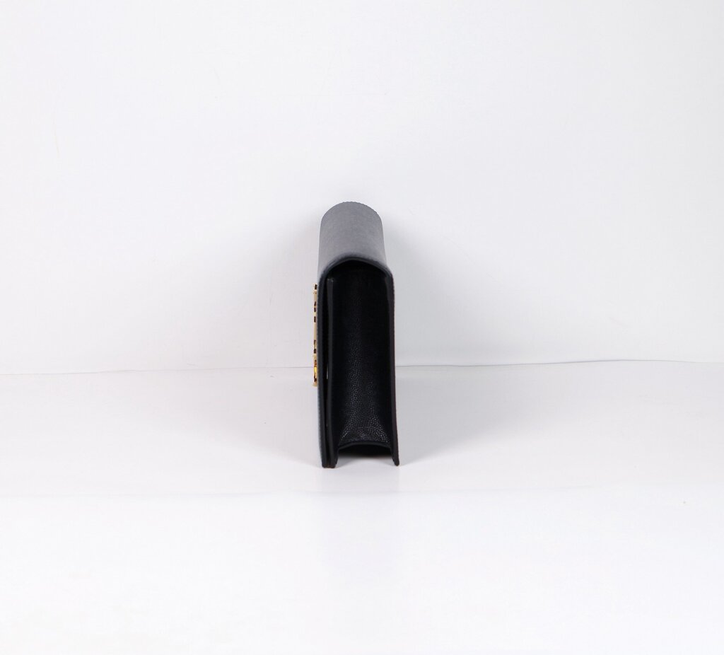 Black Caviar Leather Clutch