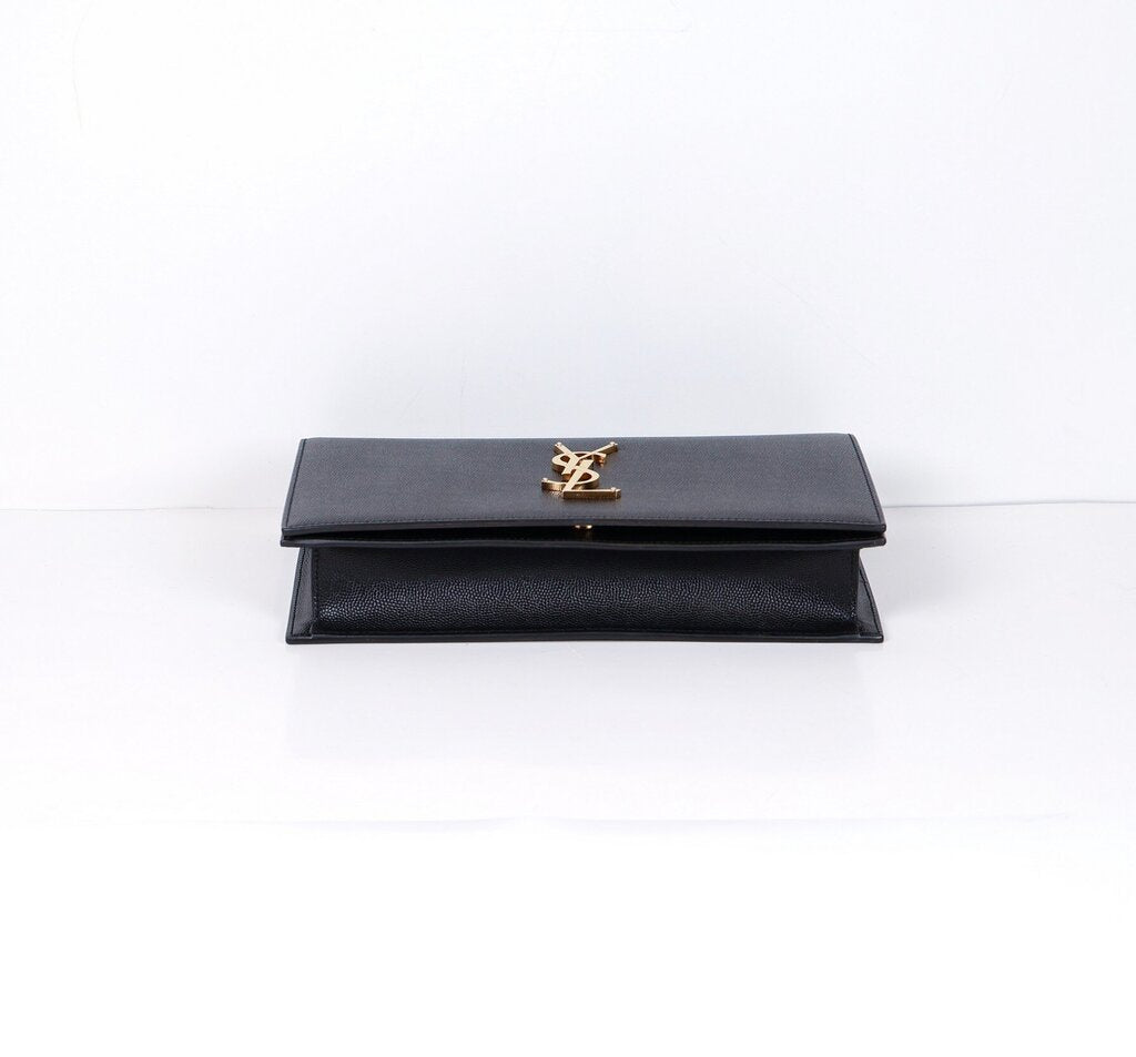 Black Caviar Leather Clutch
