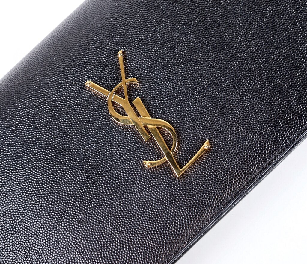 Black Caviar Leather Clutch