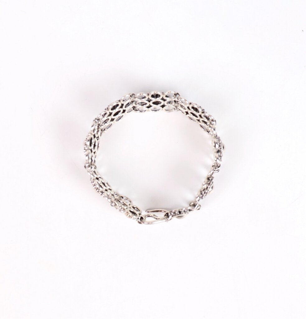 Sterling Filigree Flower Bracelet