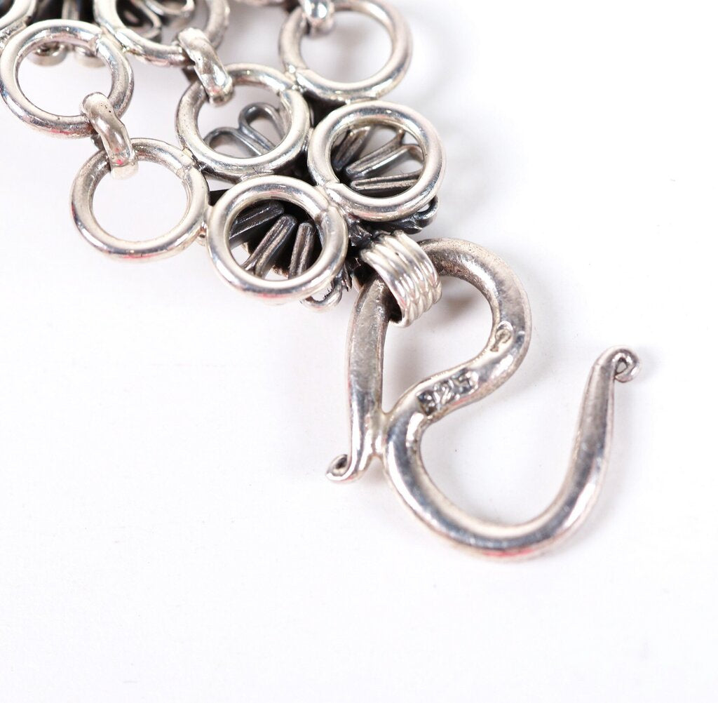 Sterling Filigree Flower Bracelet