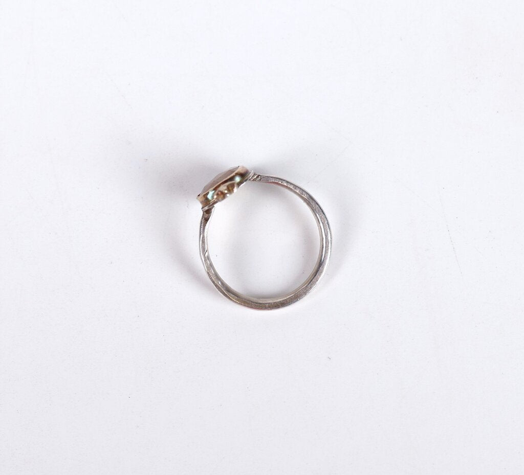Silver Rose Quartz and 14K Gold Ring (7)