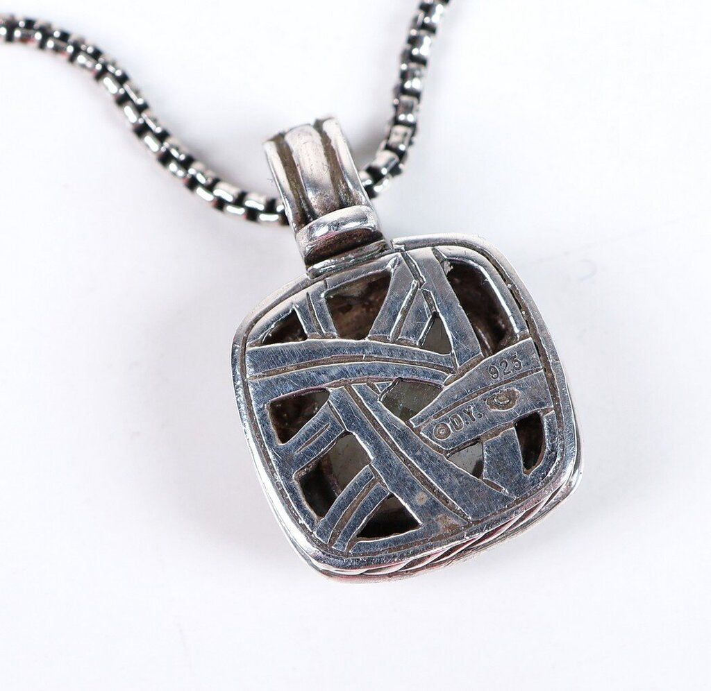 Sterling Diamond and Prasiolite 'Albion' Pendant