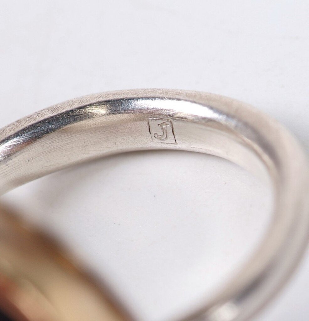 Sterling 14K and Moss Aquamarine Ring (7.25)