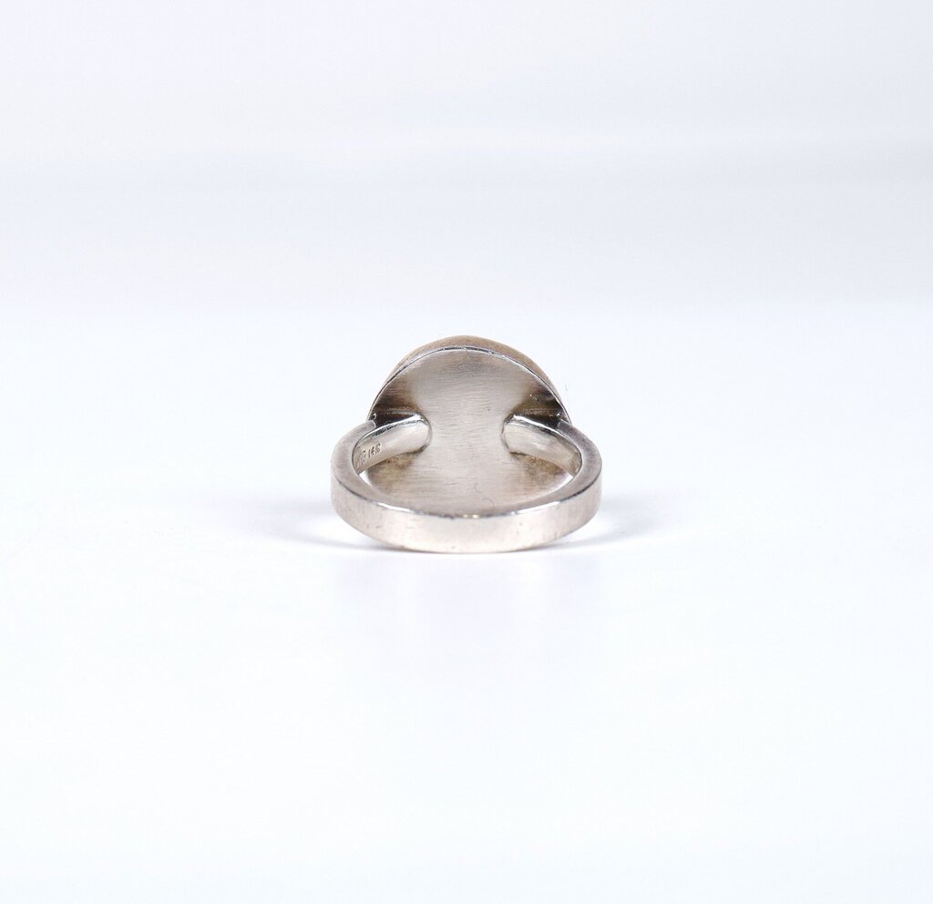 Sterling 14K and Linen Sapphire Ring (6.5)