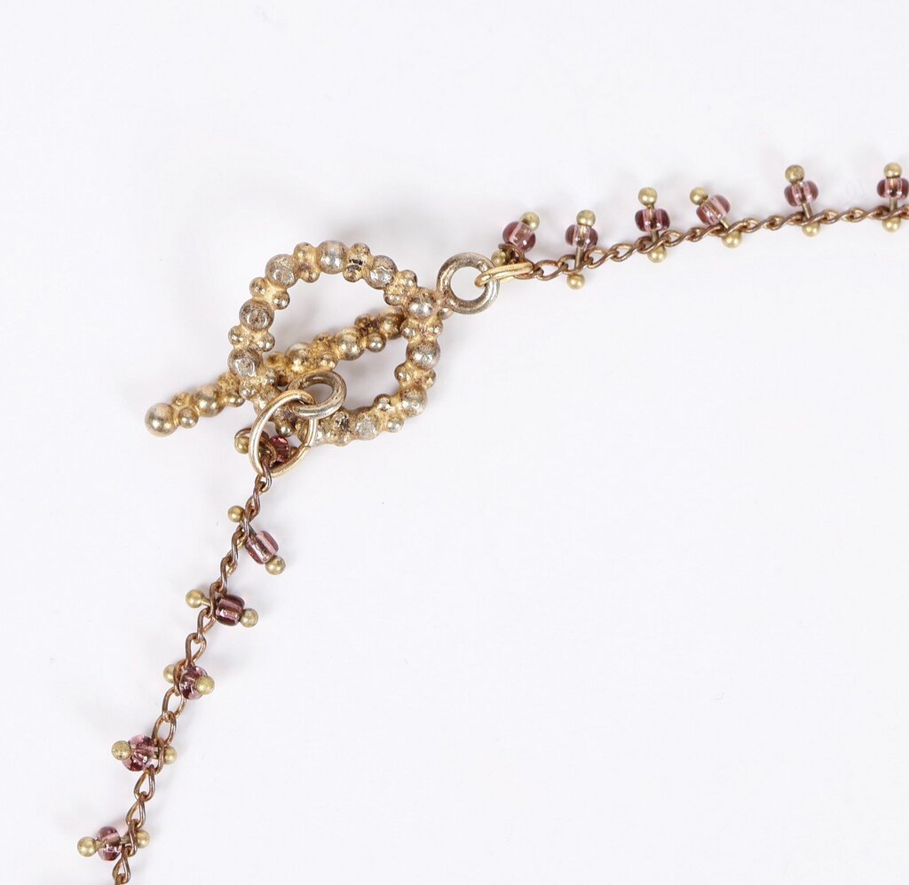 India Brass and Glass Bead Link Chain
