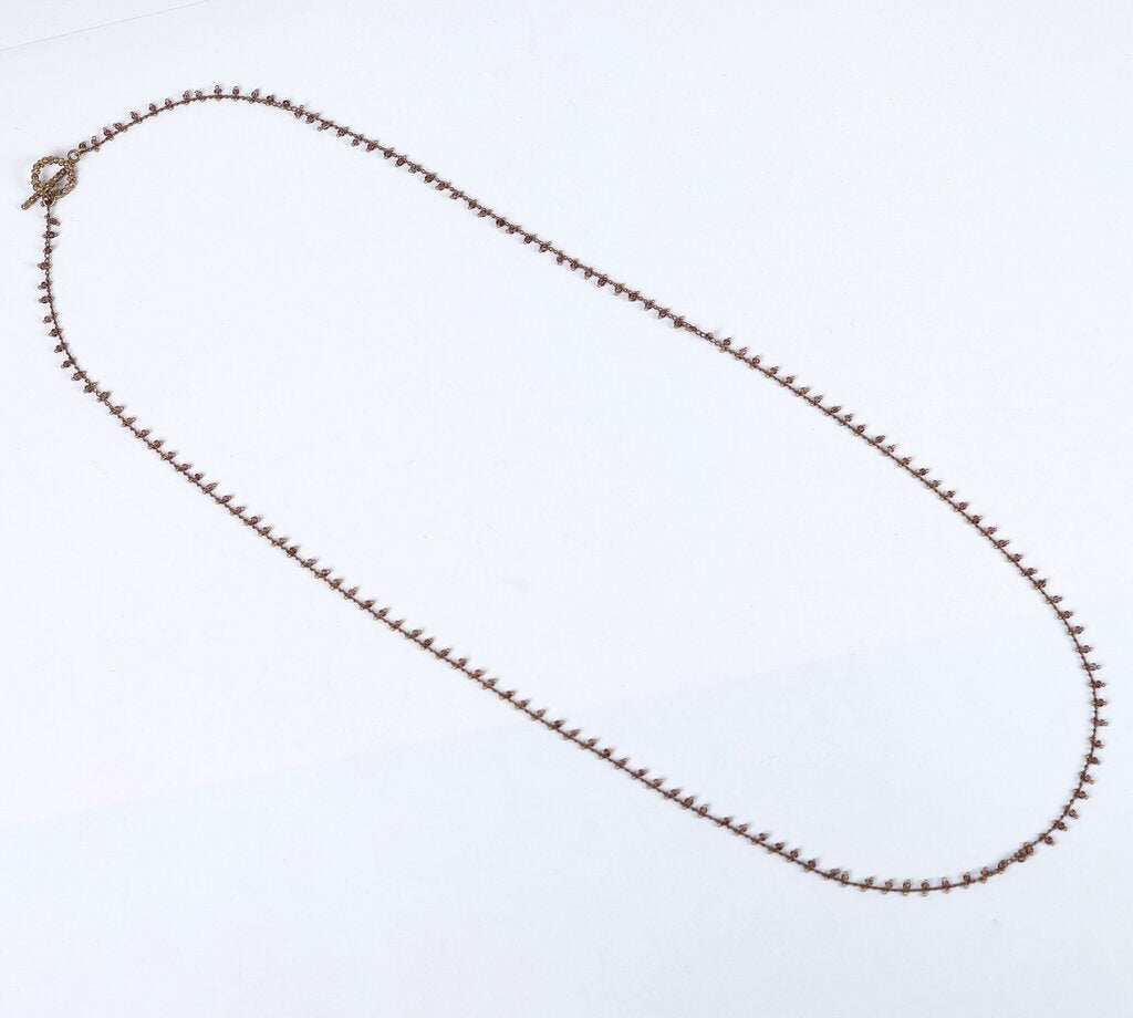 India Brass and Glass Bead Link Chain