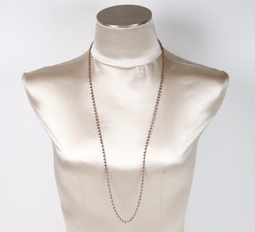 India Brass and Glass Bead Link Chain