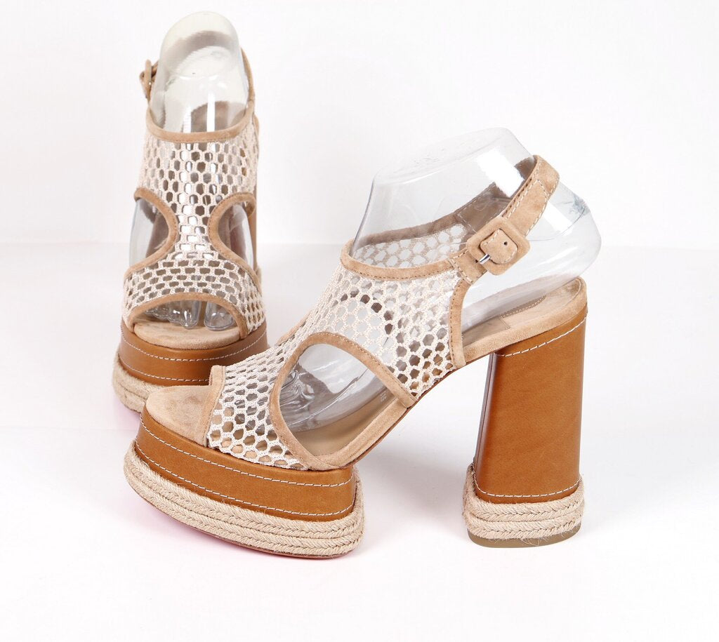 Brown woven Platform Heels (39/9)