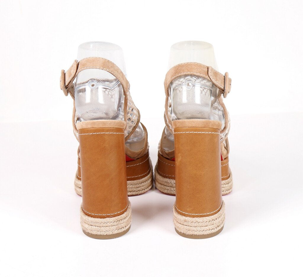 Brown woven Platform Heels (39/9)