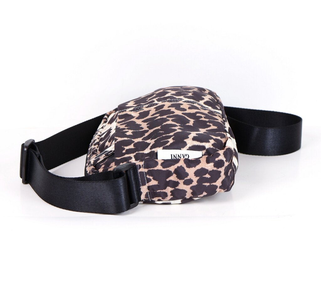 Cheetah print nylon camera bag