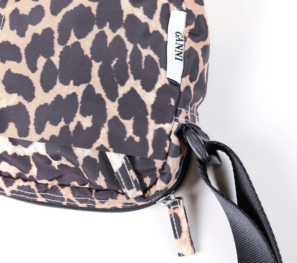 Cheetah print nylon camera bag