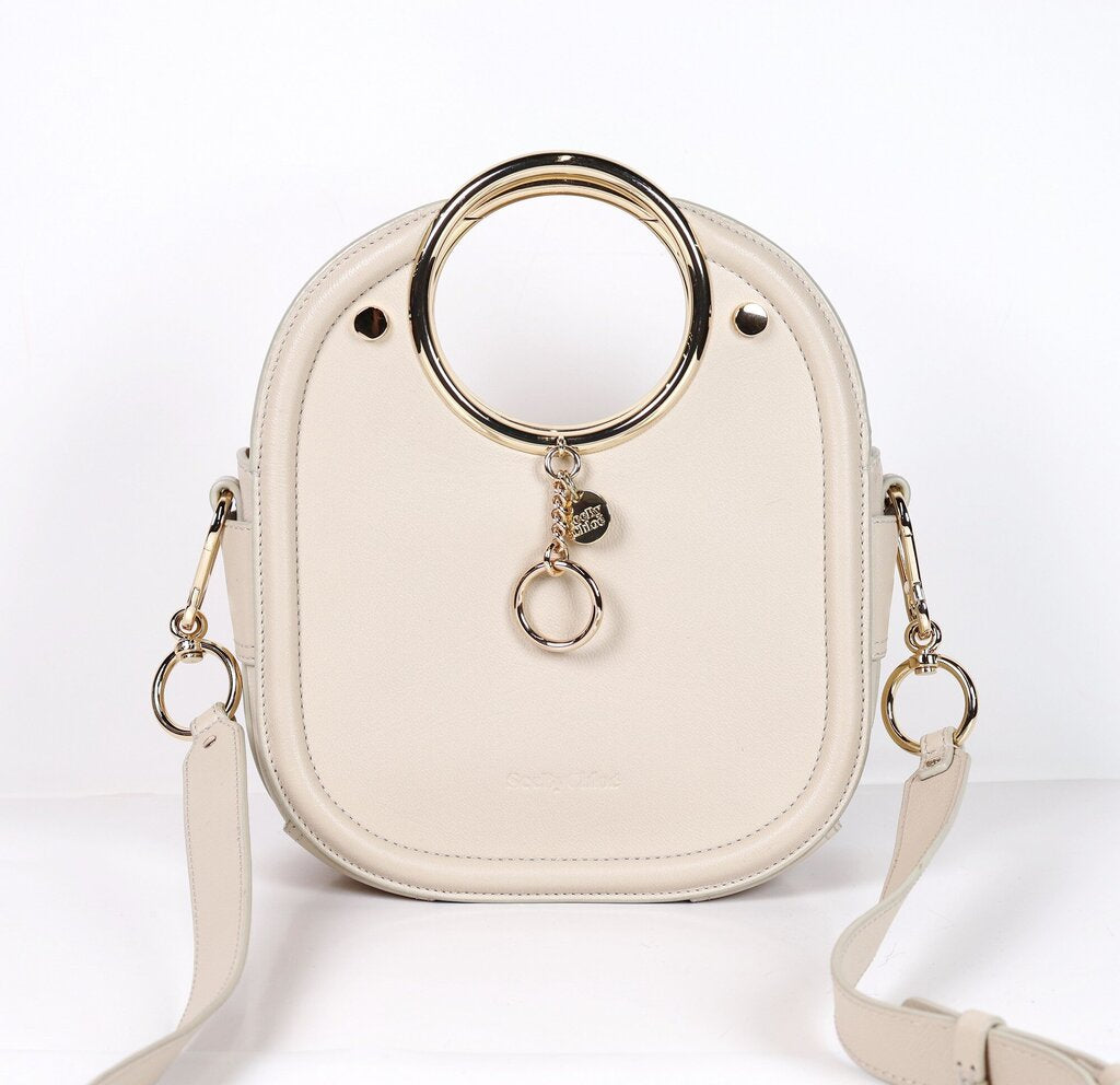 Cement Beige 'Mara' Small Leather Tote