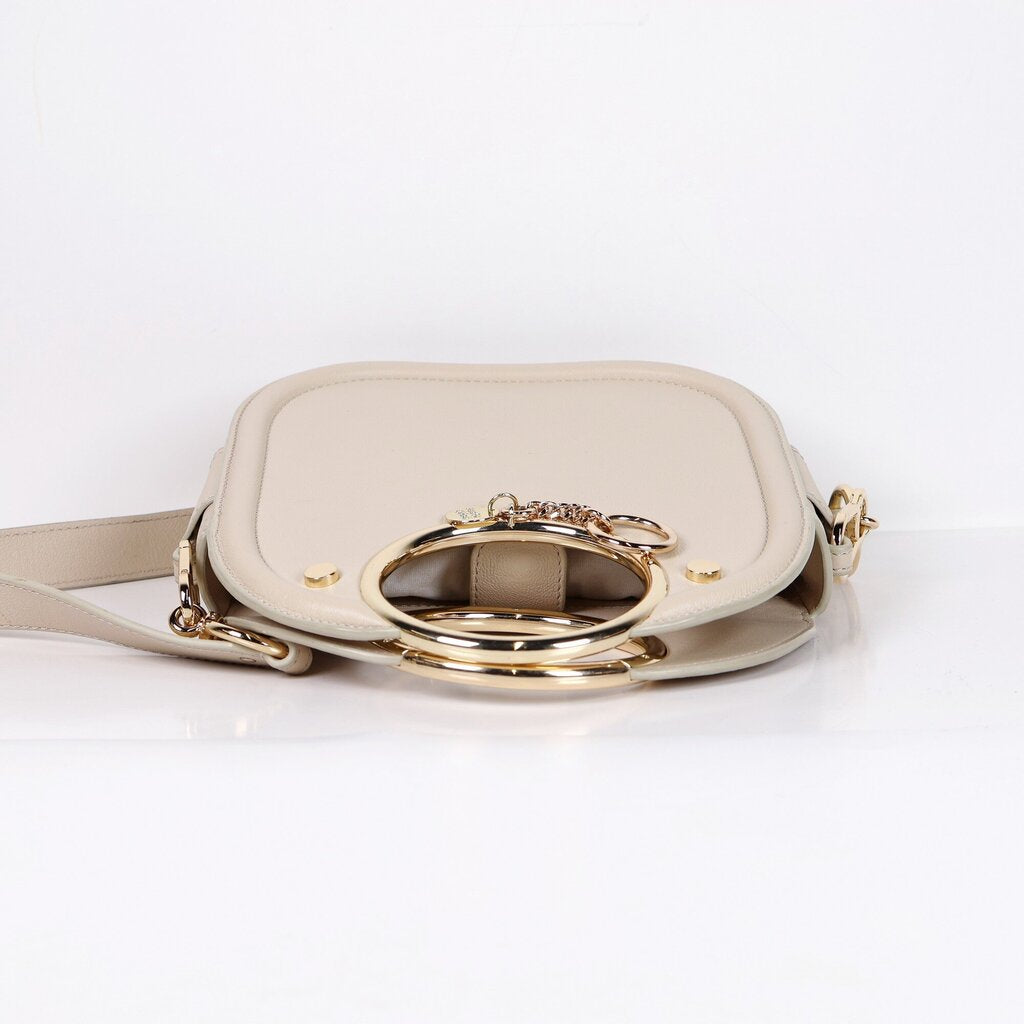 Cement Beige 'Mara' Small Leather Tote