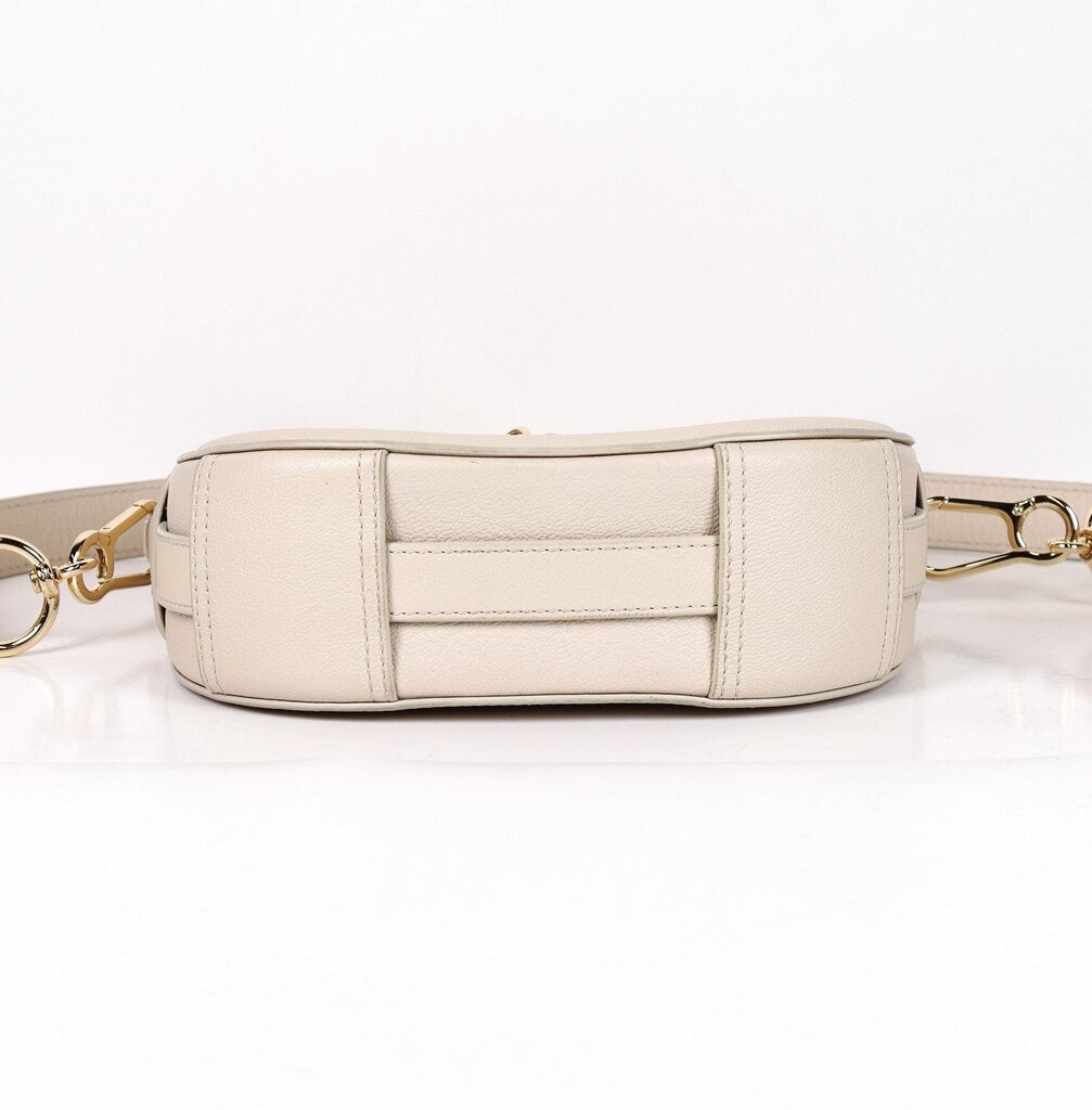 Cement Beige 'Mara' Small Leather Tote