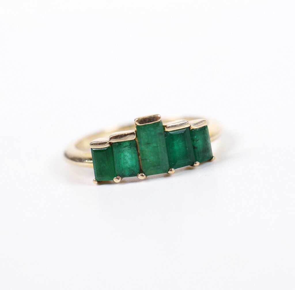 14K and Emerald Deco Style Ring (6)