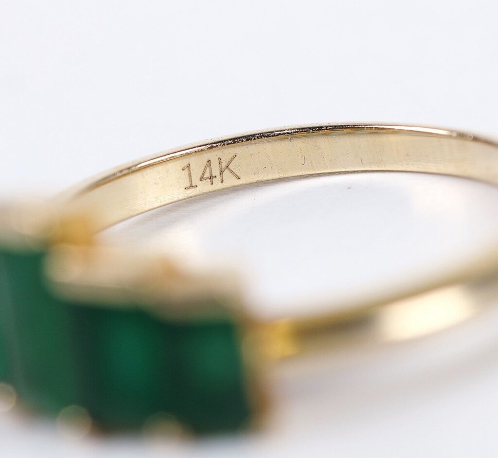 14K and Emerald Deco Style Ring (6)