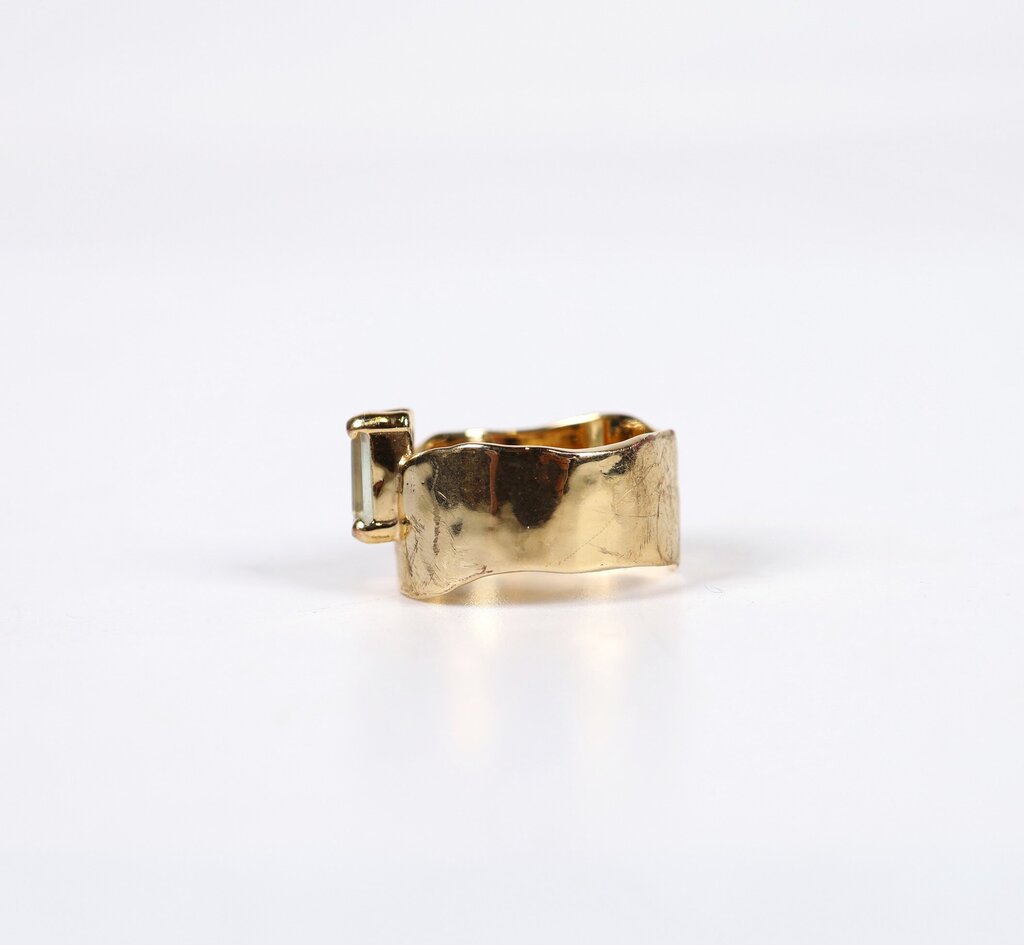 14K GP 'Wade' Ring with Green Amethyst (5.5)